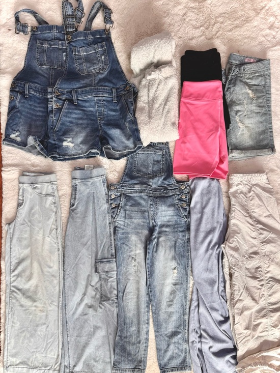H&M, SO Other - Girls Clothing Bundle Size 10-12 H&M Denim Overalls Jeans Leggings Shorts Lot